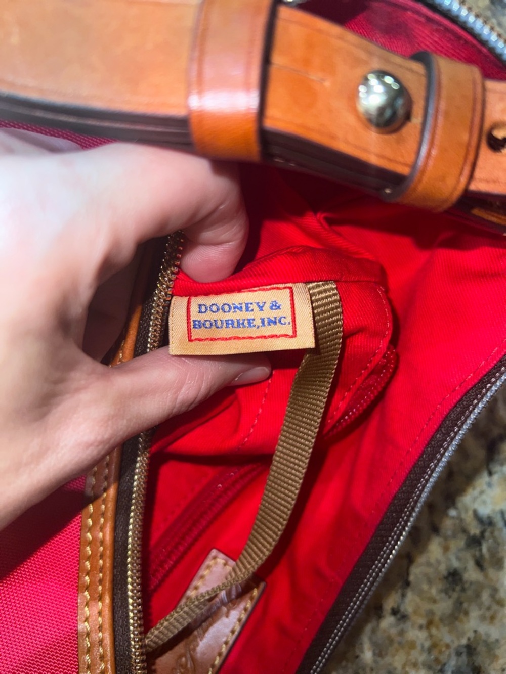 Dooney & Bourke Bright Pink Nylon Hobo with Brown Leather Trim - Picture 12 of 12